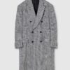 Double Breasted Prince Of Wales Wool Coat