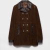 Double Breasted Suede Caban Jacket