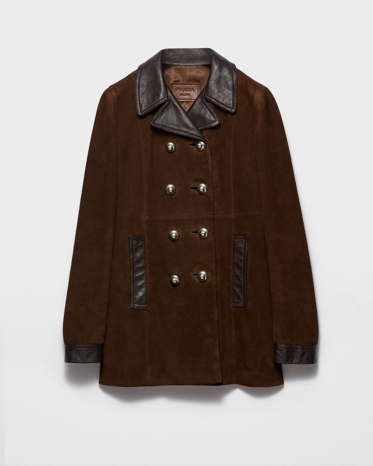 Double Breasted Suede Caban Jacket