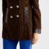 Double Breasted Suede Caban Jacket