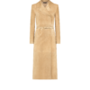 Double Breasted Suede Trench Coat With Self Belt