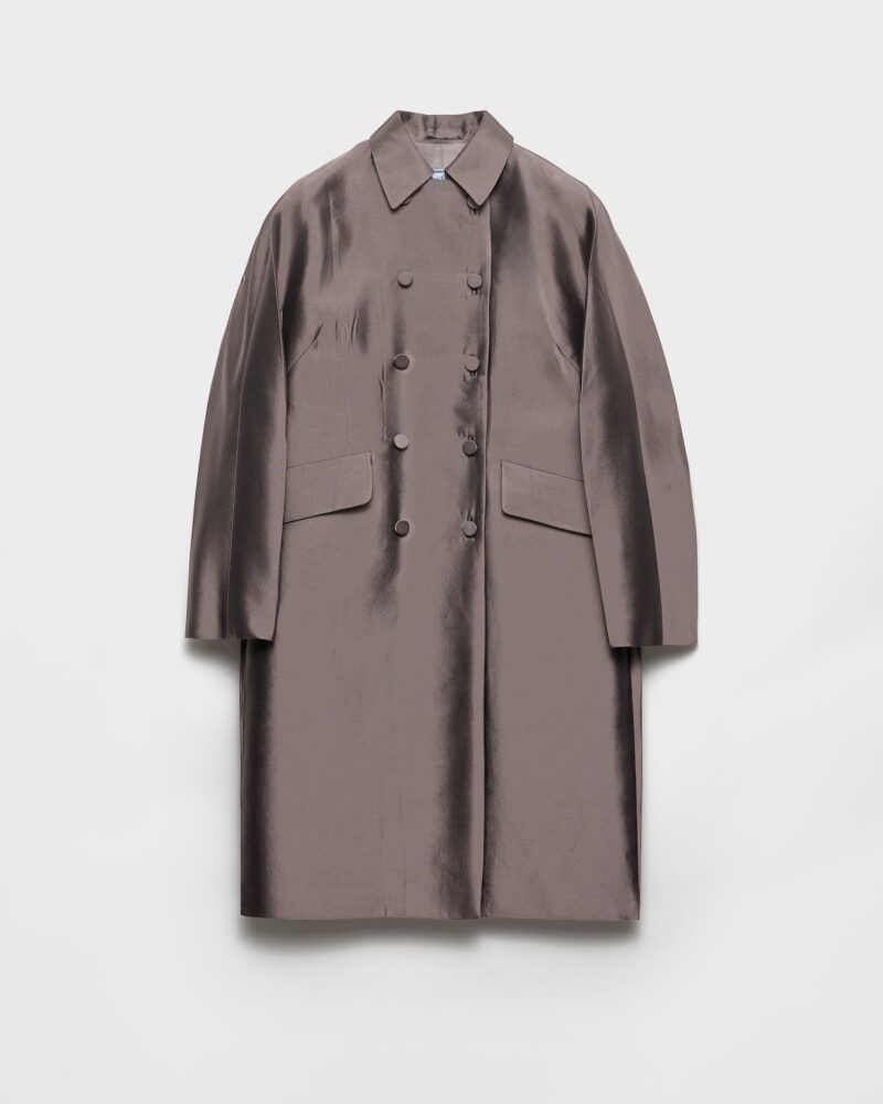 Double Breasted Wool And Silk Coat