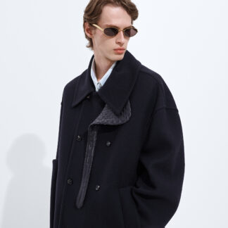 Double Cashmere Caban Midnight Blue