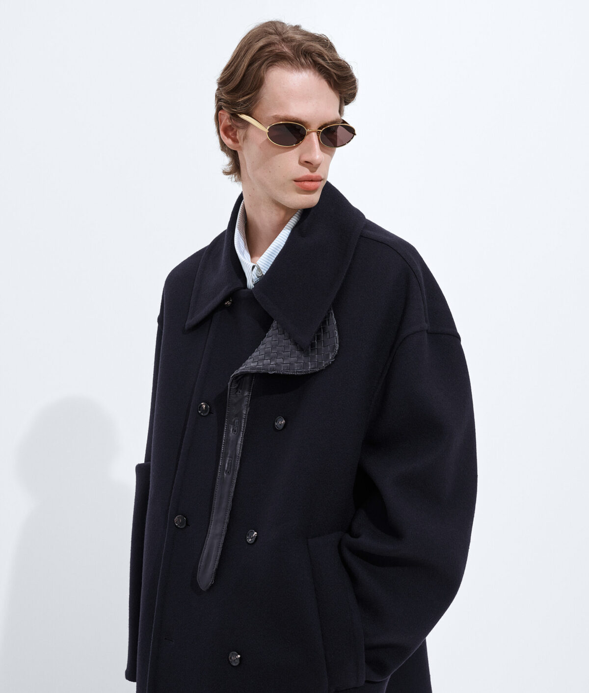 Double Cashmere Caban Midnight Blue