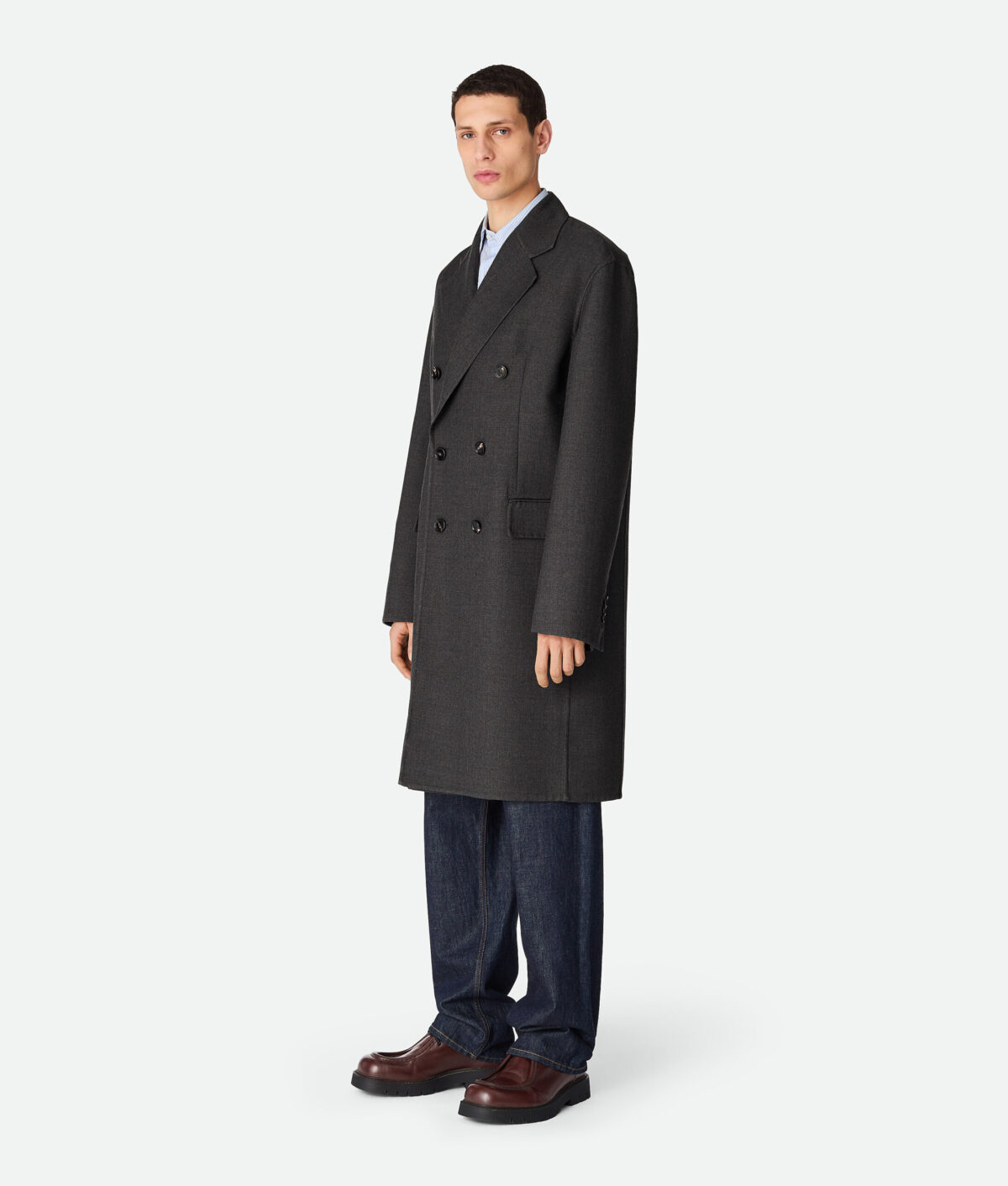 Double Wool Coat Anthracite Melange