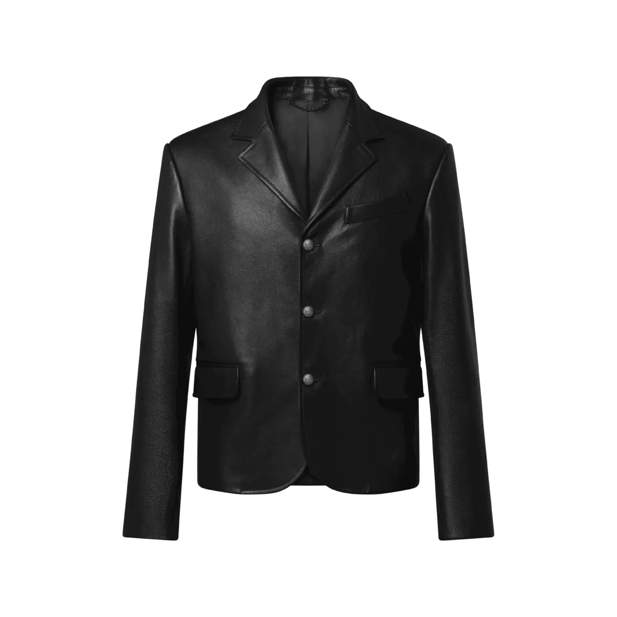 Single-Breasted Leather Jacket reference view 1
