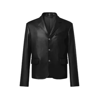 Single-Breasted Leather Jacket reference view 1