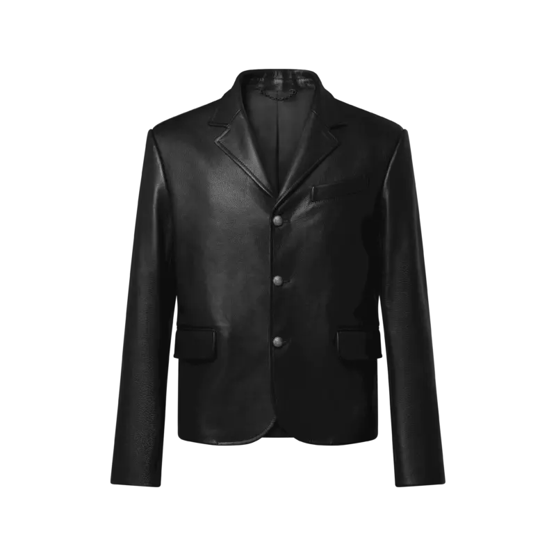 Single-Breasted Leather Jacket reference view 1