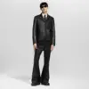 Single-Breasted Leather Jacket reference view 3