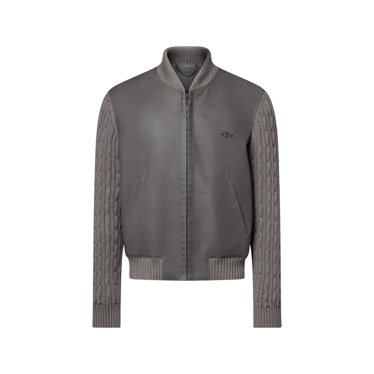 Suede and Knit Belted Jacket reference view 1