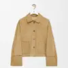 Suede Lambskin Turn-Up Coat reference view 1