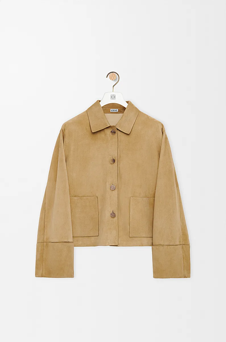 Suede Lambskin Turn-Up Coat reference view 1
