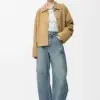 Suede Lambskin Turn-Up Coat reference view 3
