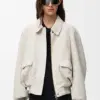 Suede Lambskin Bomber Jacket reference view 2