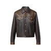 Embellished Leather Trucker Jacket