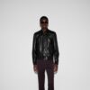 Embossed Gg Leather Bomber Jacket