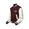 Embroidered Calfskin Varsity Jacket
