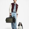 Embroidered Calfskin Varsity Jacket