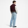 Embroidered Calfskin Varsity Jacket