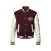 Embroidered Calfskin Varsity Jacket