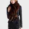 Embroidered Double Breasted Rush Stitch Wool Coat
