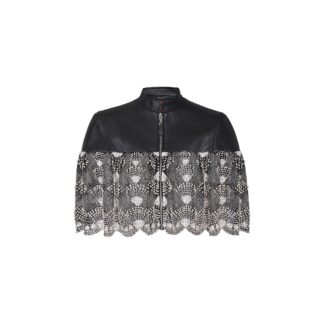 Embroidered Leather Cape