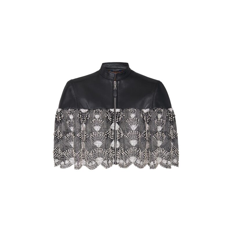 Embroidered Leather Cape