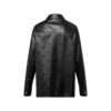 Embroidered Leather Signature Overshirt