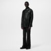 Embroidered Leather Signature Overshirt