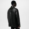Embroidered Leather Signature Overshirt