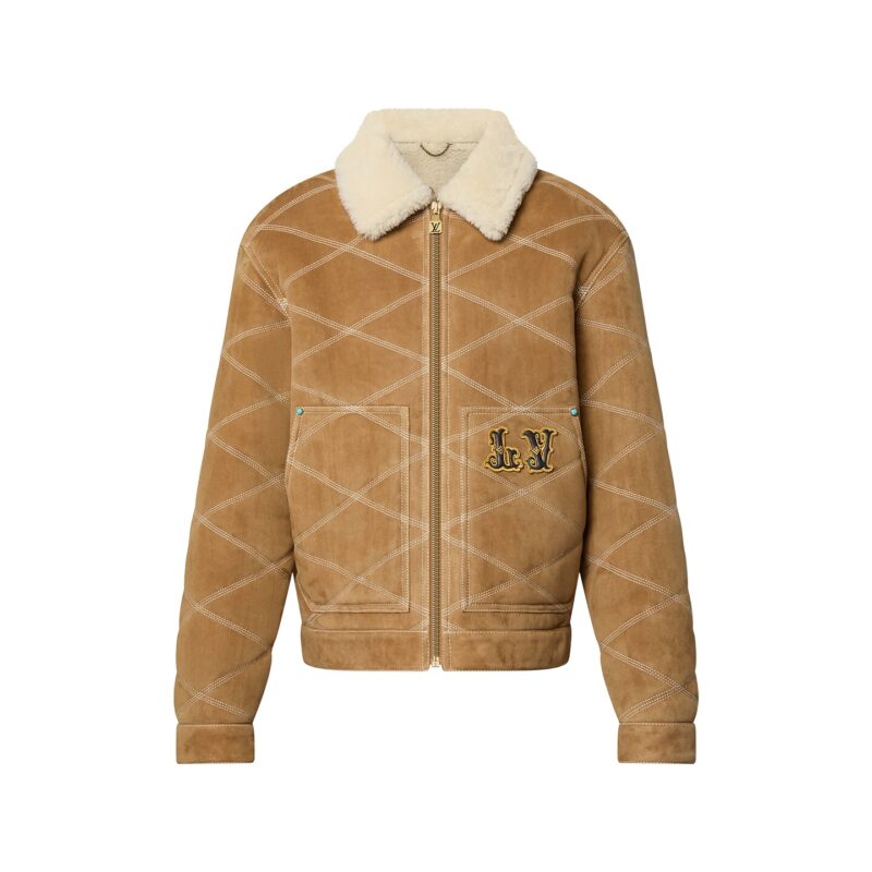 Embroidered Shearling Workwear Blouson
