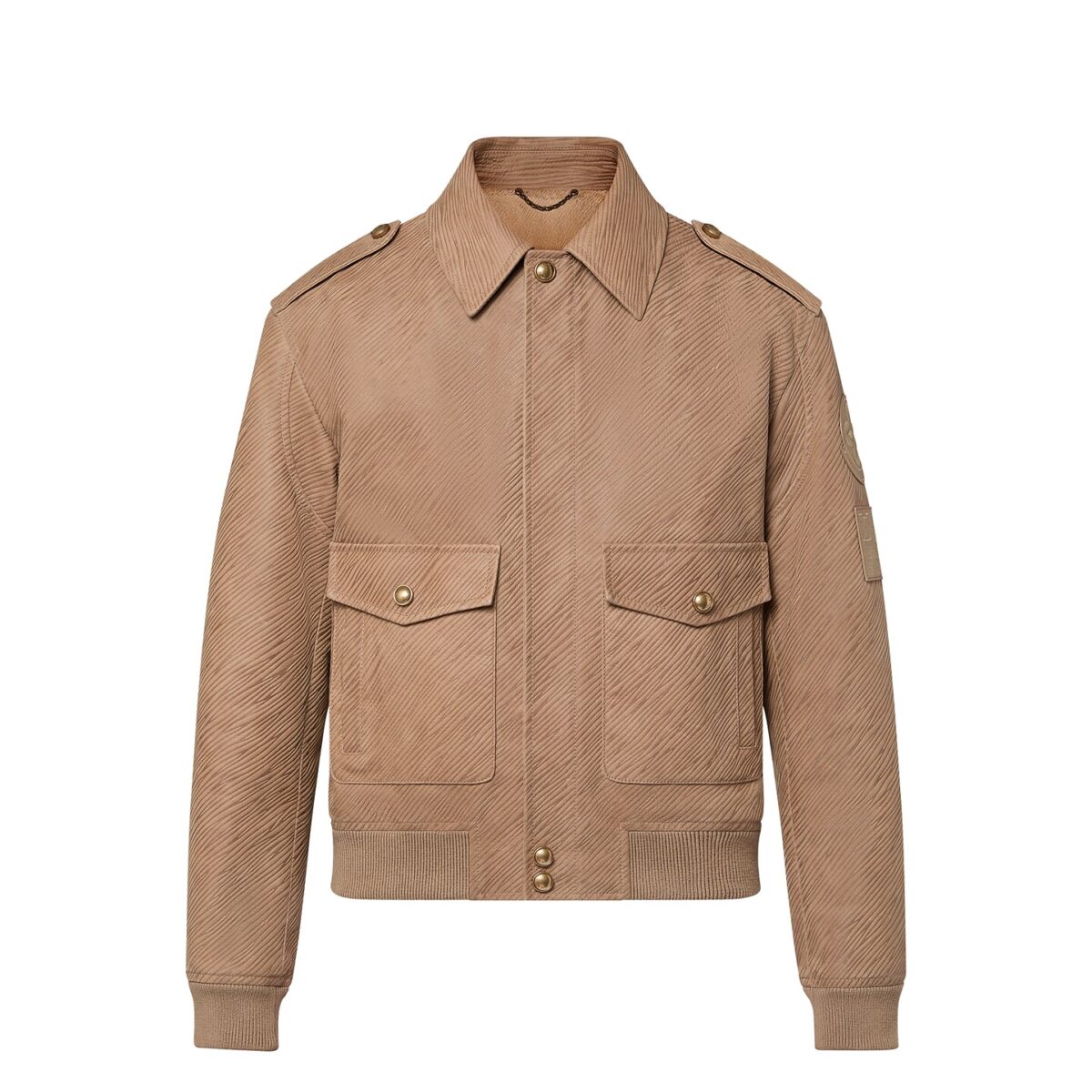 Epi Embossed Leather Flight Jacket
