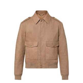 Epi Embossed Leather Flight Jacket