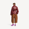 Folded Short Trench Burgundy