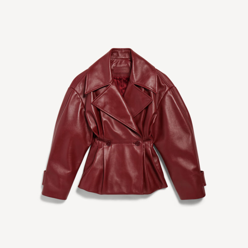 Folded Short Trench Burgundy