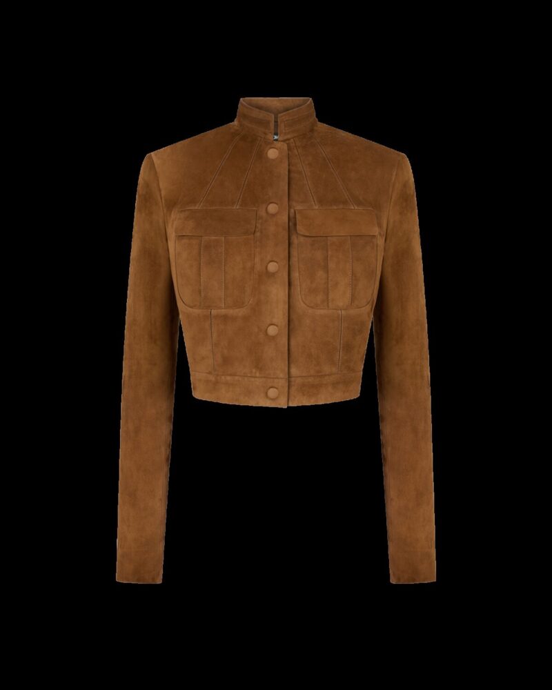 Full Grain Lamb Suede Officer Jacket