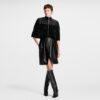 Fur Mix Leather Cropped Cape
