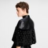 Fur Mix Leather Cropped Cape