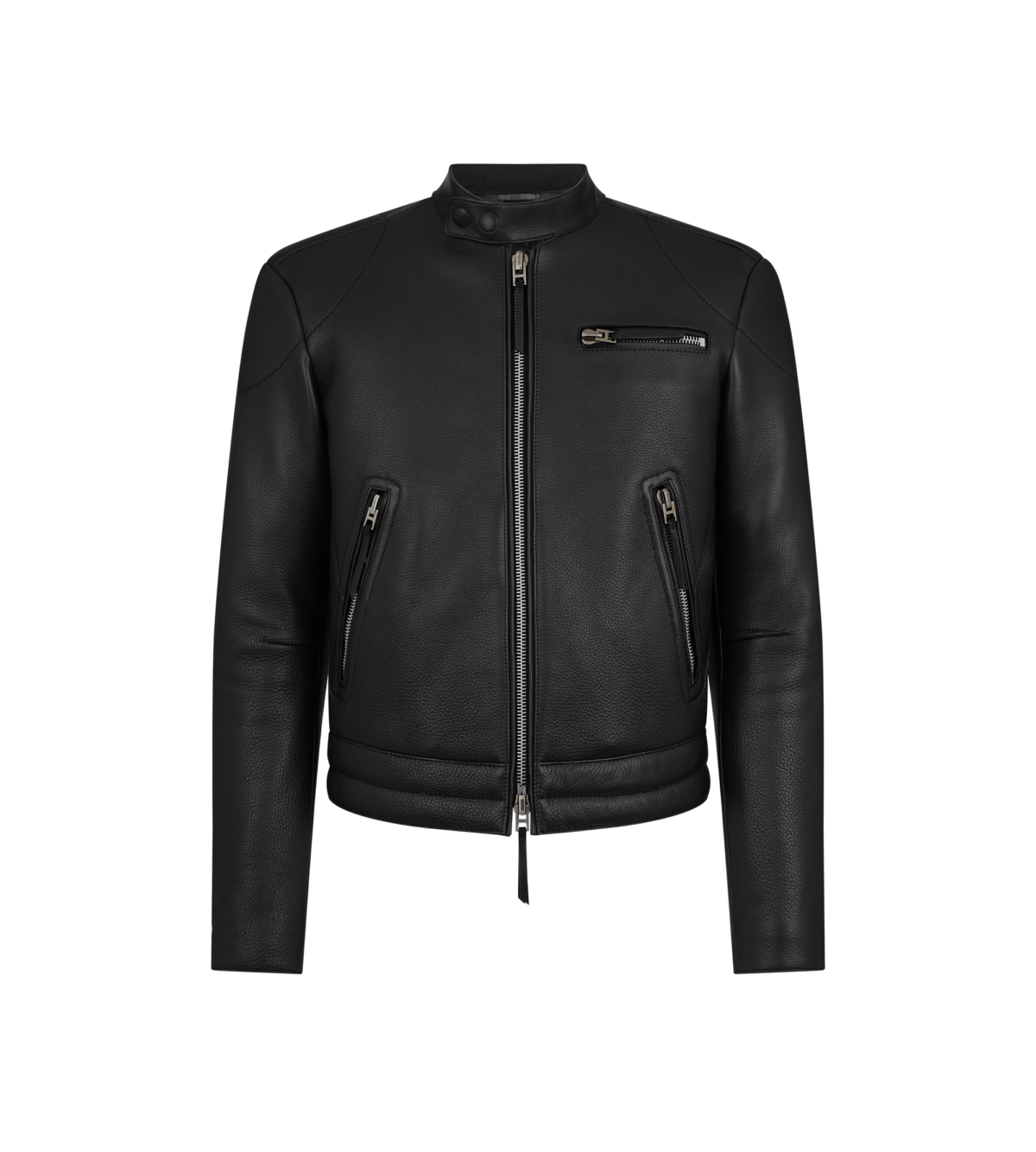 Grain Leather Zip Biker