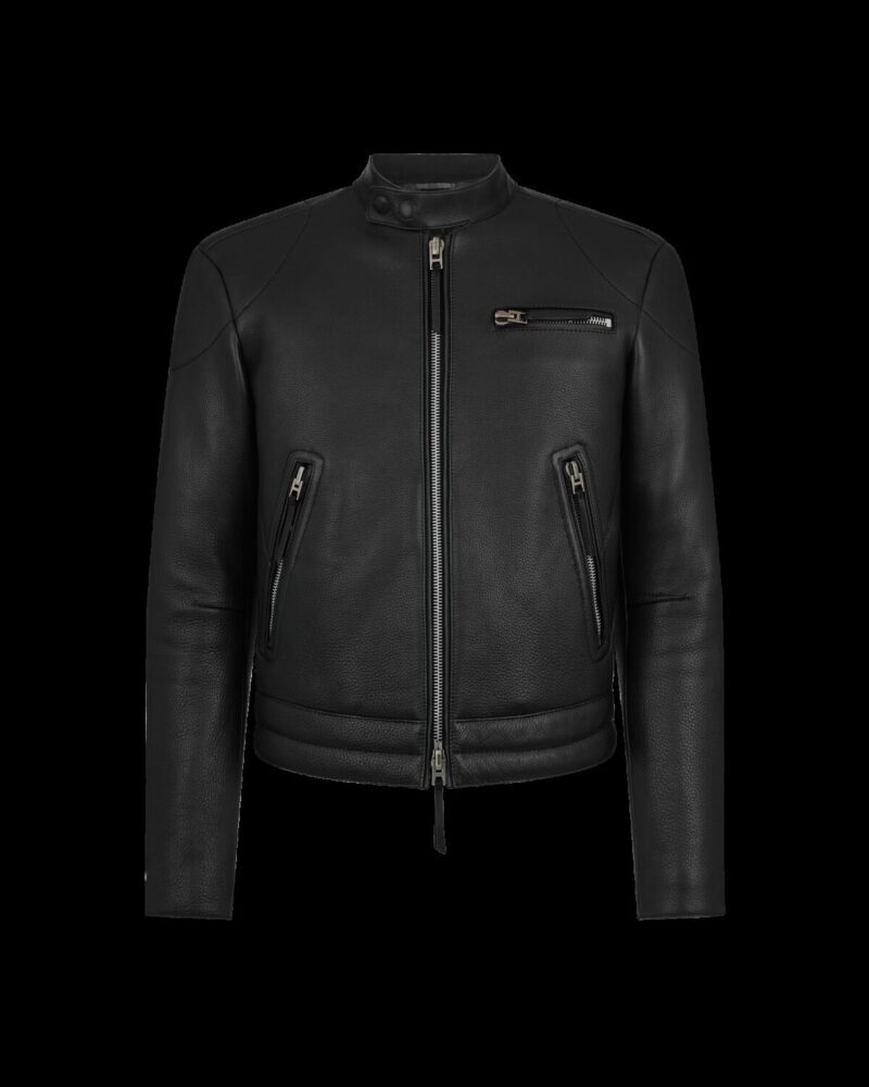 Grain Leather Zip Biker