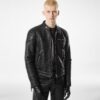 Grain Leather Zip Biker