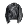 Grainy Laminated Bull Leather Jacket