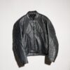 Grainy Laminated Bull Leather Jacket