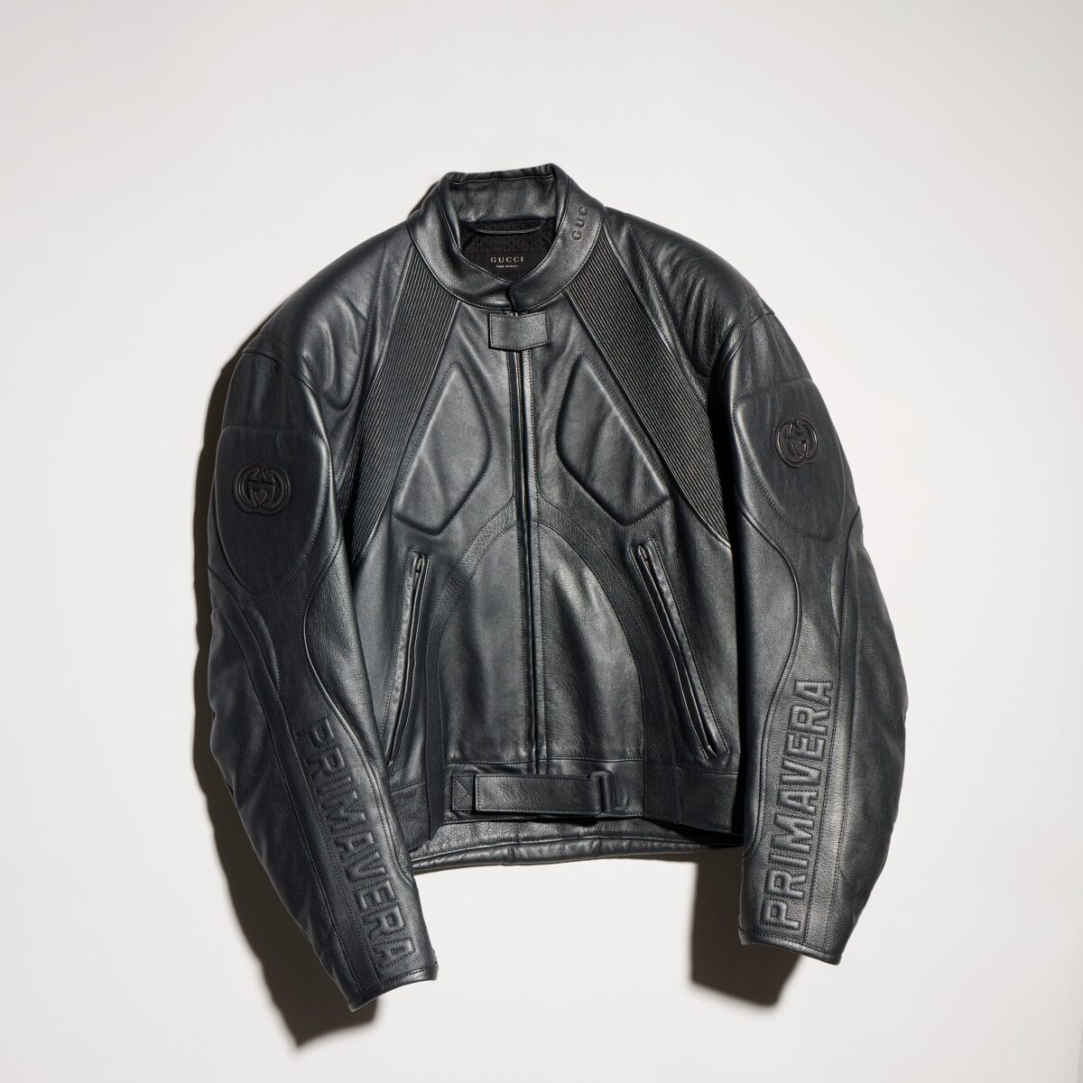 Grainy Laminated Bull Leather Jacket