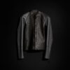 Grainy Leather Zip Jacket
