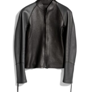 Grainy Leather Zip Jacket