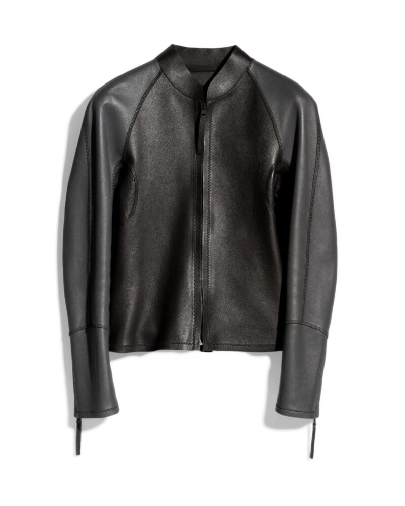 Grainy Leather Zip Jacket