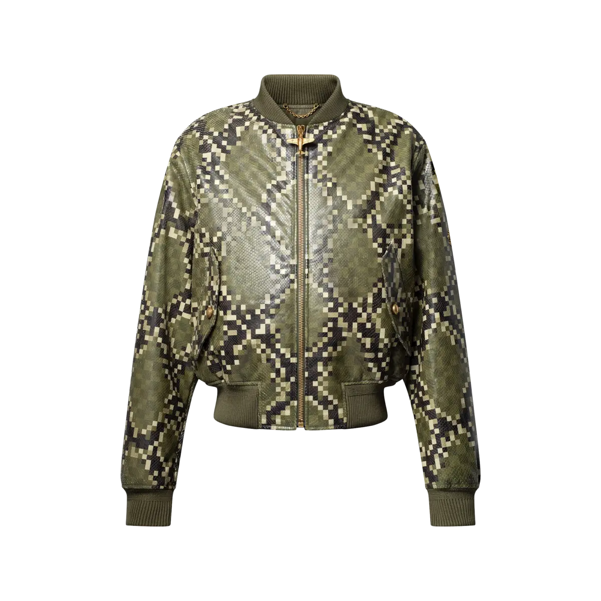Graphic Leather Bomber