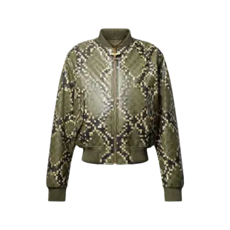 Graphic Leather Bomber