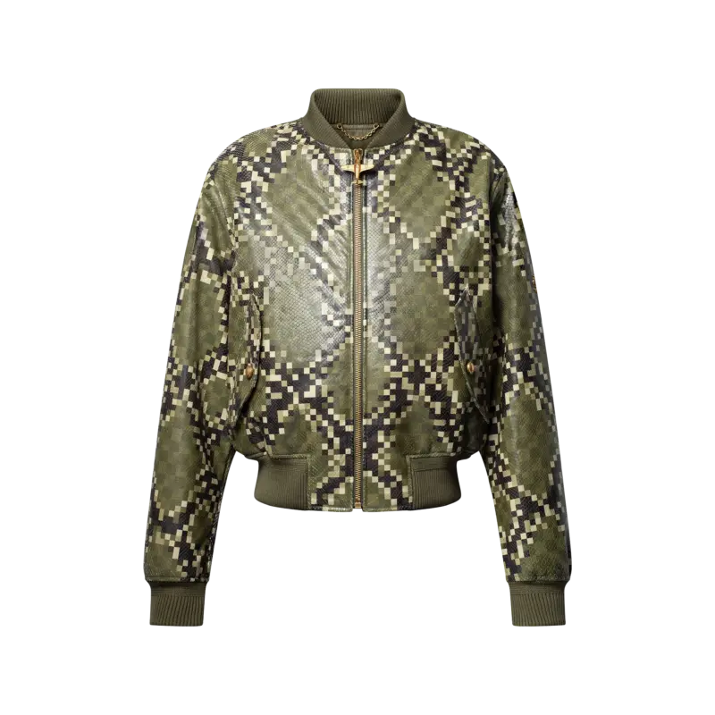 Graphic Leather Bomber
